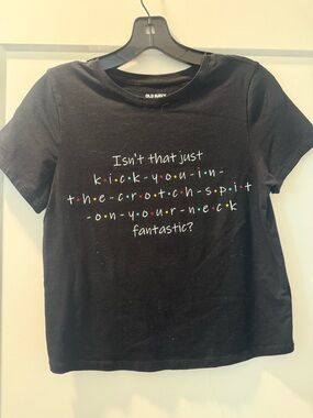 Custom Printed Old Navy Black Graphic Tee with FRIENDS quote